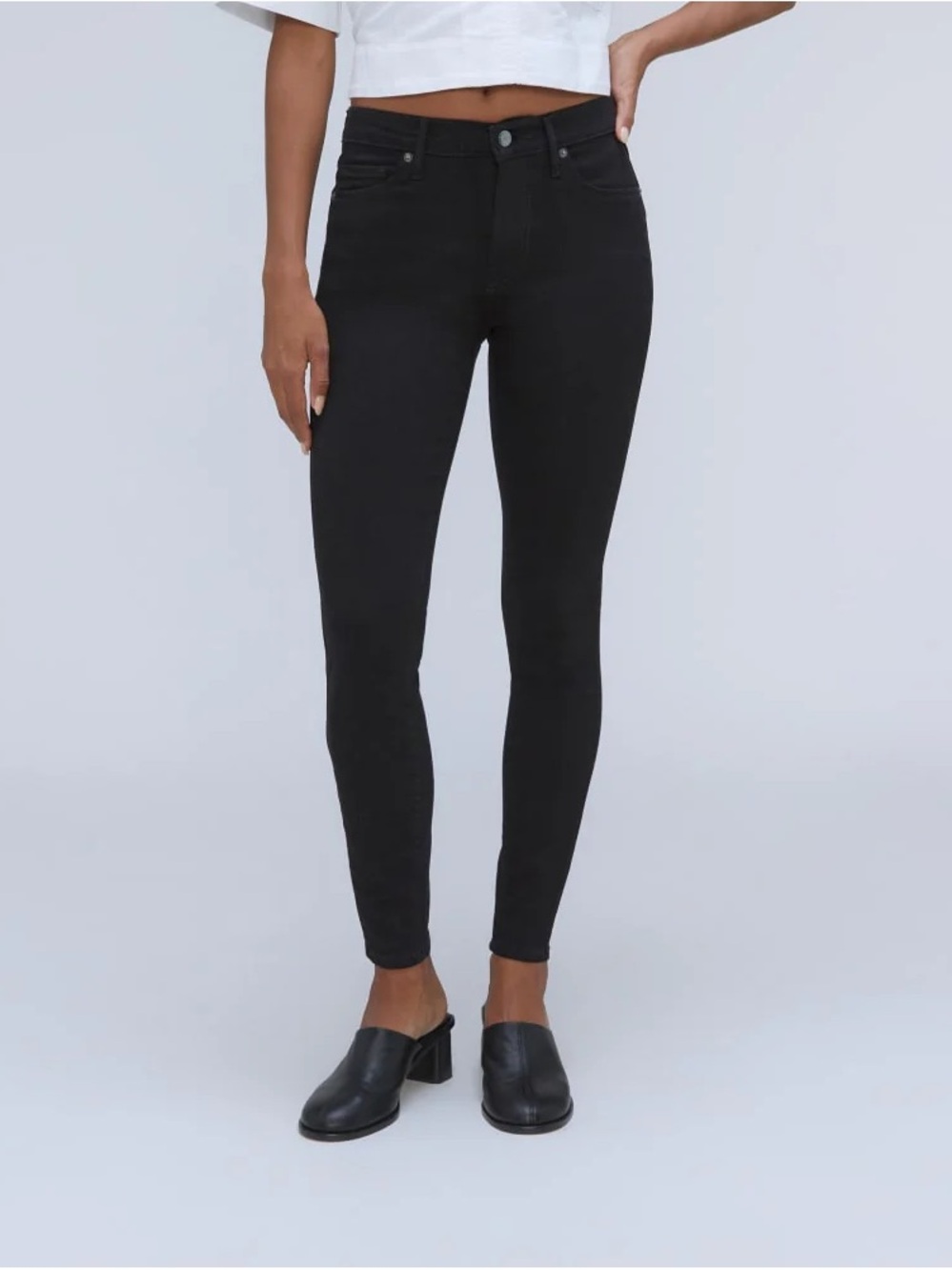 Everlane The Mid-Rise Skinny Stretch Jean in Black size 28 regular
